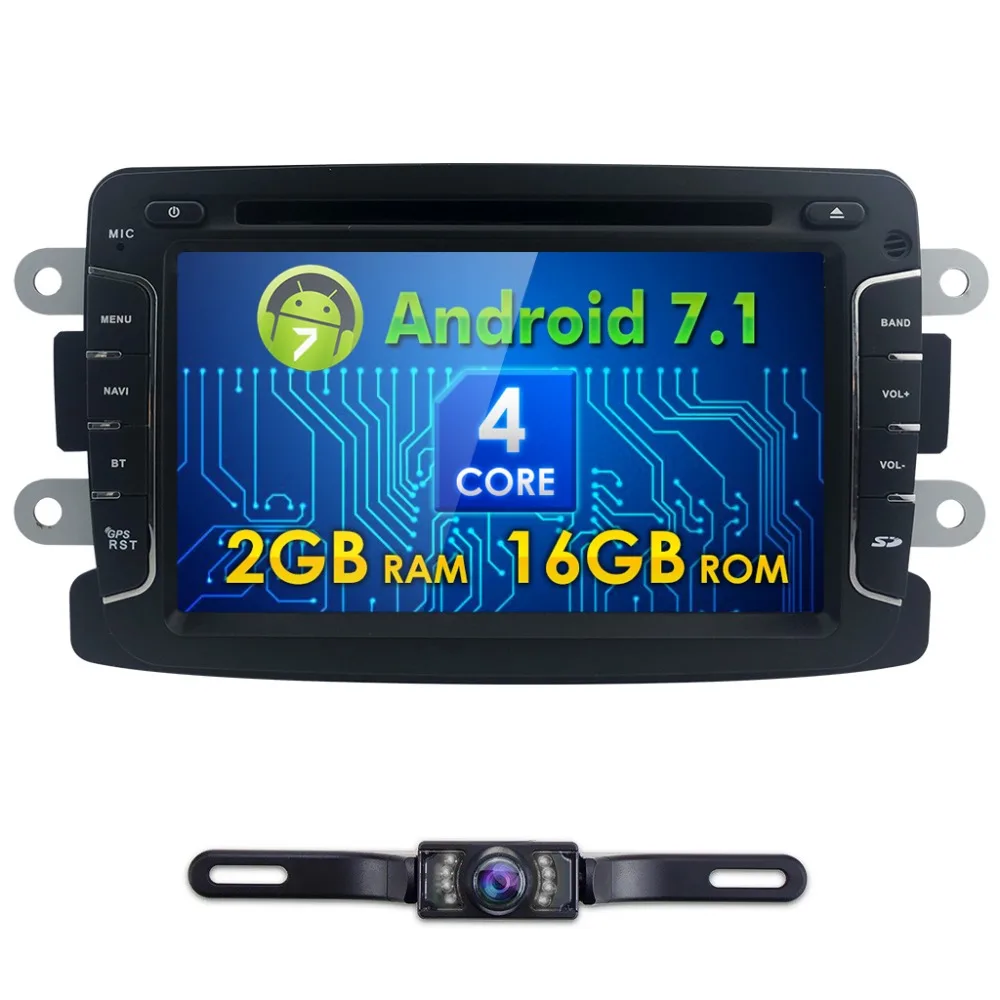 Android 7.1.1 автомобильный dvd плеер для Dacia/Sandero/Duster/Renault/Captur/Lada/Xray 2 Logan 7 дюймов ram 2G wifi gps
