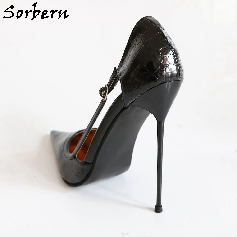 Sorbern; черные женские туфли-лодочки на высоком каблуке; змеиная обувь; Дизайнерская обувь на каблуке 14 см; коллекция года; женские туфли-лодочки; zapatos mujer; туфли-лодочки с острым носком