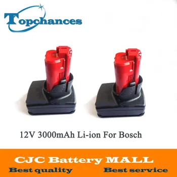 

2 PCS New 12V 3000mAh 3.0AH Li-ion High Capacity Rechargeable Power Tool Battery For Bosch BAT411 2 607 336 996