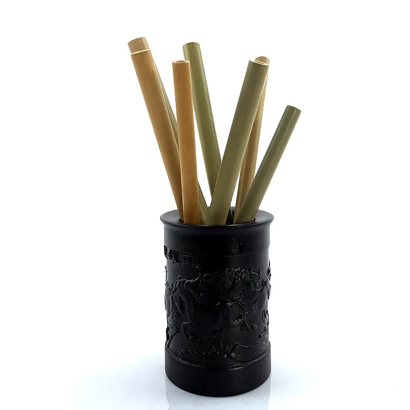 10 шт. бамбуковая соломка многоразовая солома 20 см из натурального бамбука соломинки натуральные деревянные соломки для вечеринки, дня рождения, свадьбы, бара инструмент