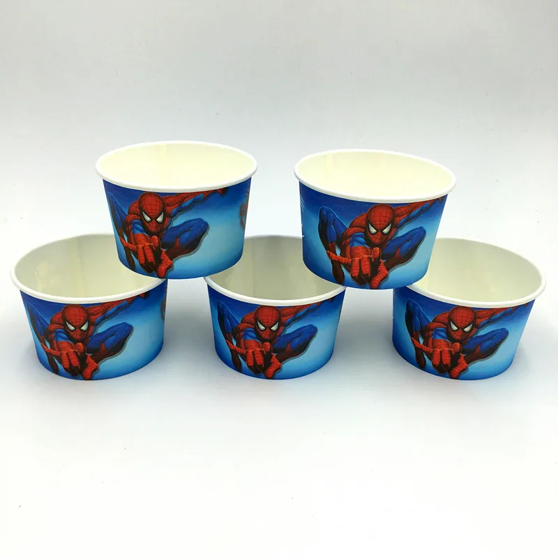 

10PCS/LOT SPIDER ICE CREAM CUPS KIDS BIRTHDAY PARTY SUPPLIES SPIDERMAN HAPPY BIRTHDAY PARTY ICE CREAM BOWLS WHOLESALE ICE CUPS