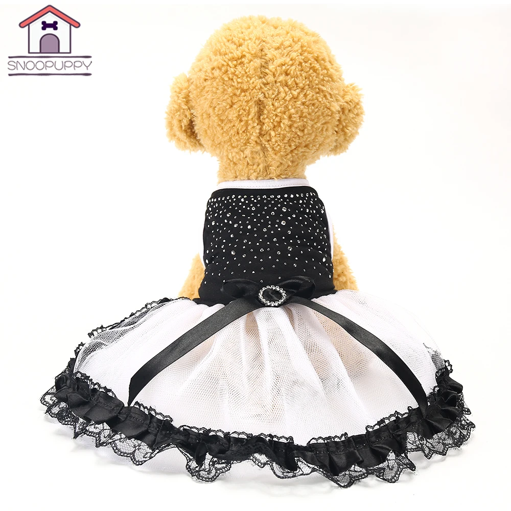 Pet Dog Cat Clothing With Rhinestone Princess Dress For Small Large