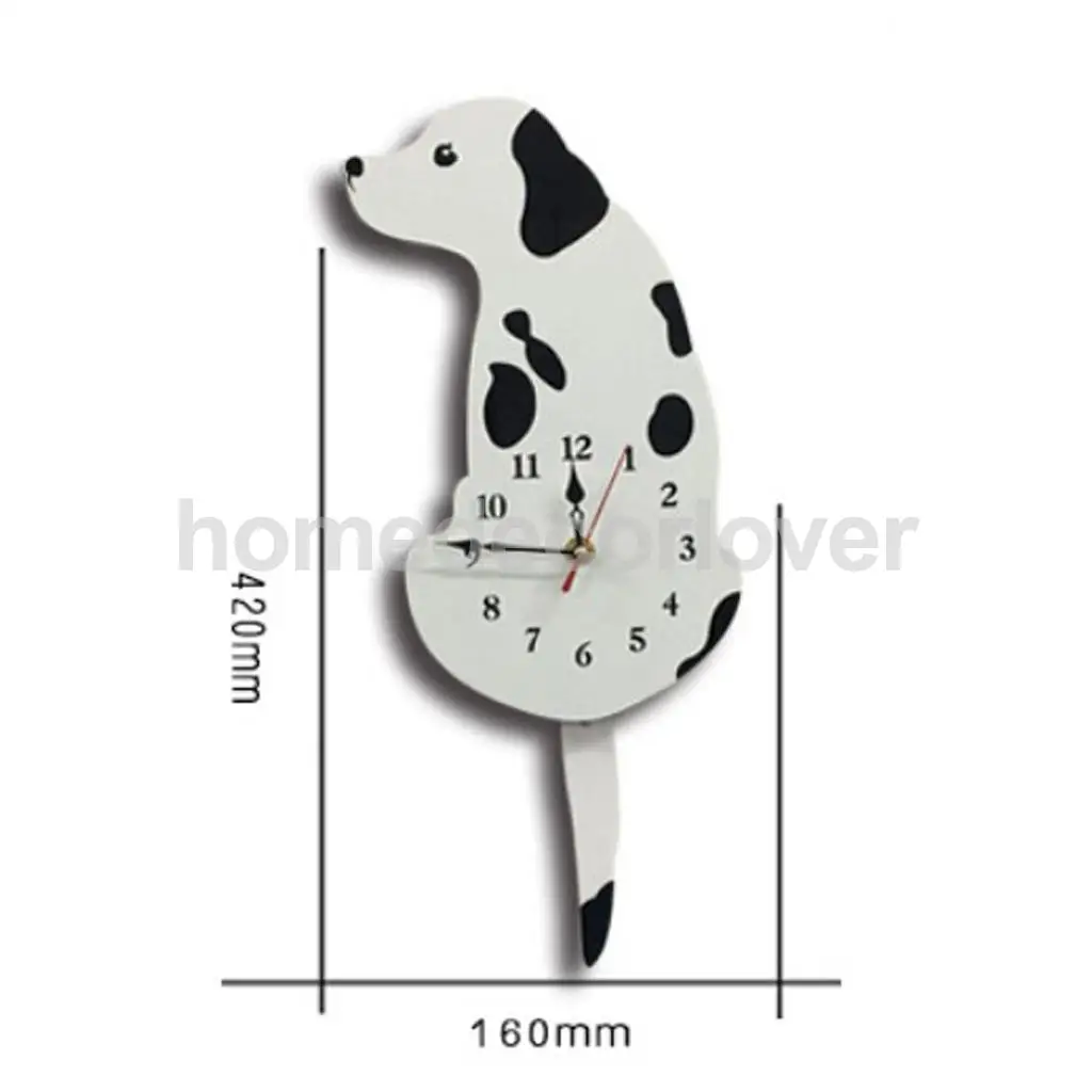 Cartoon Acrylic Wagging Tail Dog Innovative Home Cafe Bar Shop Wall Clock Cute Puppy Animal Decor Props Timen Watch	