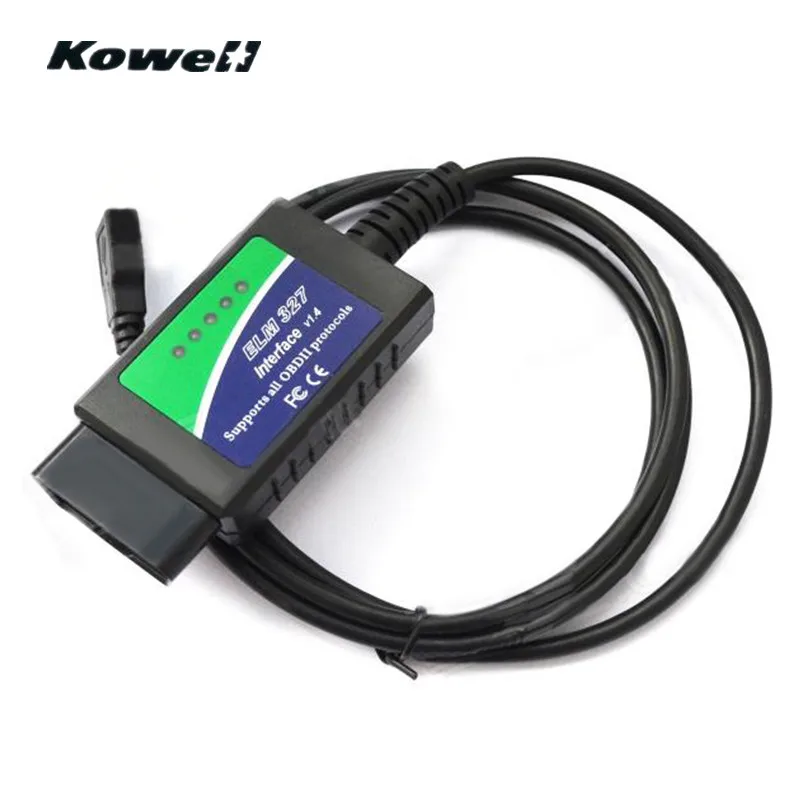 KOWELL V1.4 автомобильный 1,5 м USB кабель ELM327 OBD OBD2 Диагностический сканирующий инструмент Умный интеллектуальный интерфейс сканер для ноутбуков и ПК