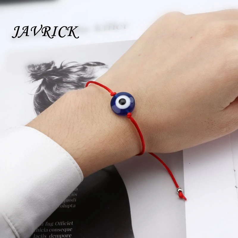 

JAVRICK Lucky Blue Evil Eye Bead Bracelet Red String Thread Rope Bracelet Amulet Jewelry