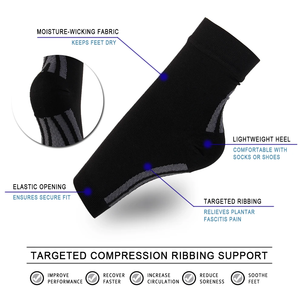 

david angie Anti Fatigue Compression Foot Sleeve Men Women Plantar Fasciitis Socks with Arch&Ankle Brace Support Swell,1Y56826