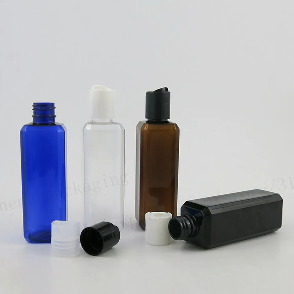 30x100ml 옥외 빈 애완 동물 플라스틱 병 디스크 캡 100cc 사각형 플라스틱 화장품 용기 포장
