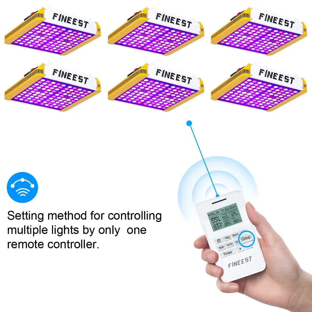 FINEEST светодиодный светильник для выращивания, полный спектр, 1000 Вт, пульт дистанционного управления, таймер для выращивания овощей, для комнатных растений, Фито, лампа для выращивания овощей, для выращивания цветов