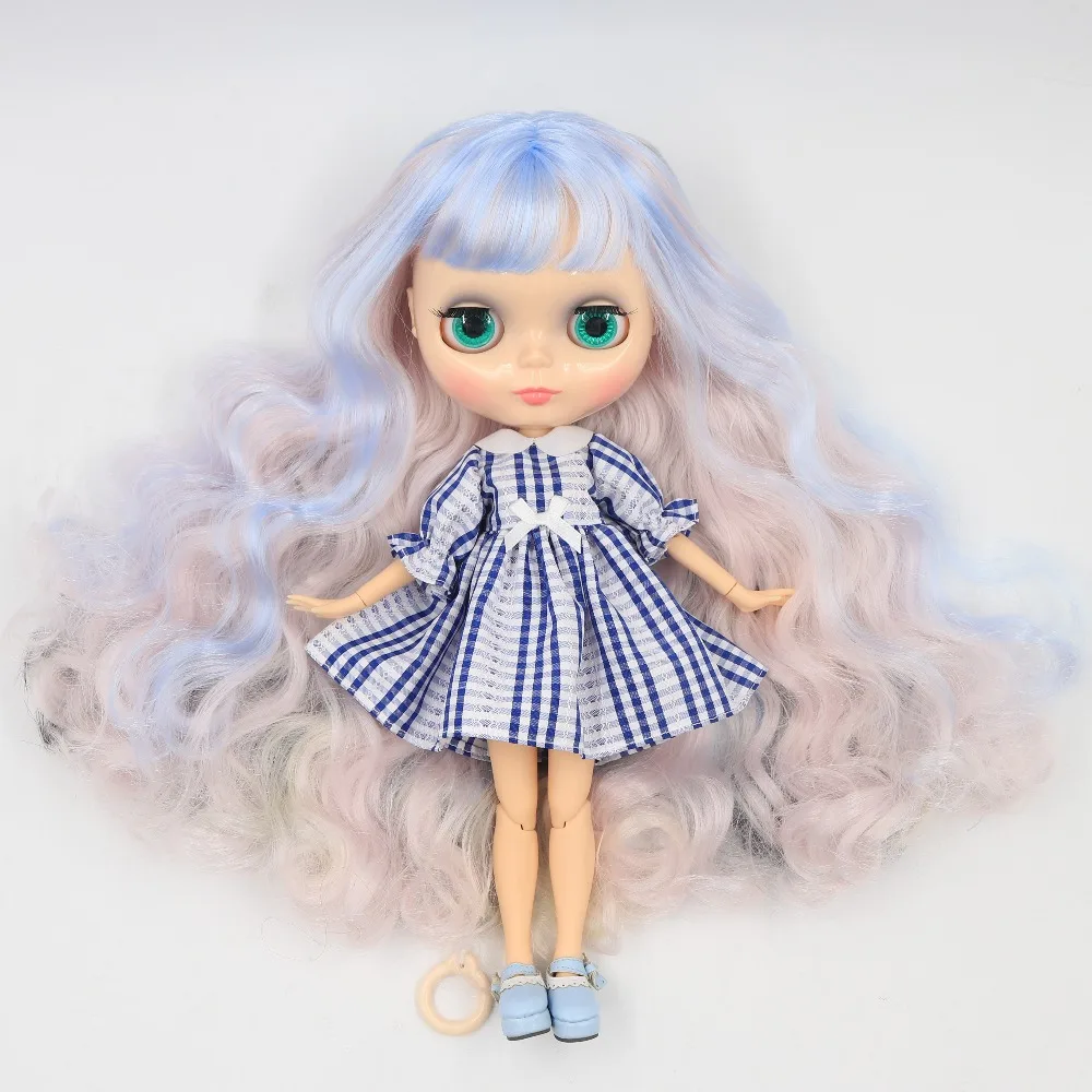 Кукла ледяная DBS Blyth 1/6 bjd сустав тело натуральная кожа синий розовый черный волос