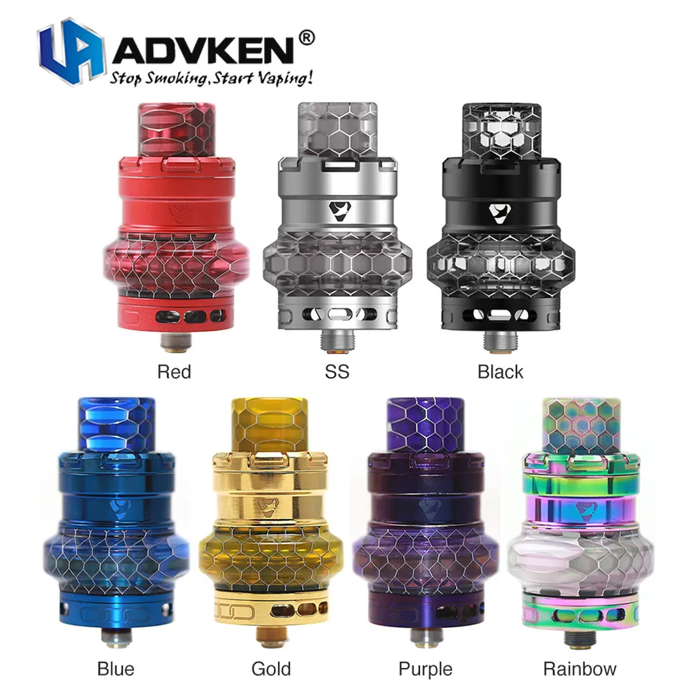

New Original Advken MANTA Tank 5ml Capacity Subohm Atomizer 24mm Diameter with 0.16ohm/0.2ohm Mesh Coil VS Advken MANTA RTA Tank