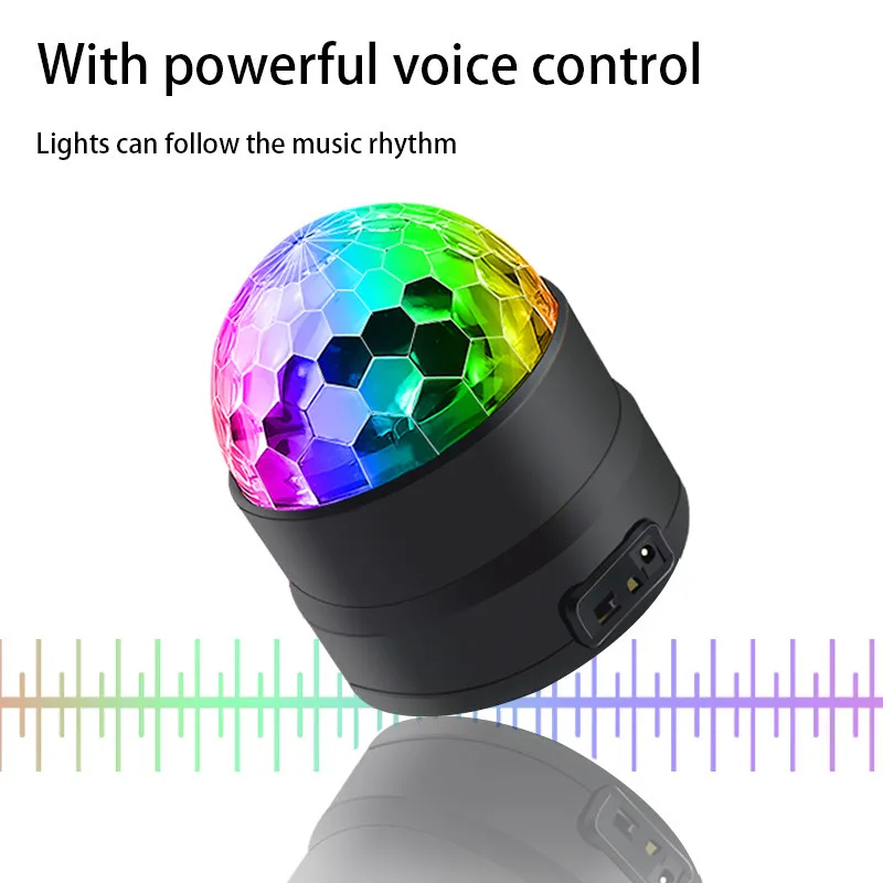 Atotalof USB СВЕТОДИОДНЫЙ светильник для сцены RGB звук вечерние светильник s 5 в звуковая активация Вращающийся DJ диско шар Lumiere для дома KTV Рождество