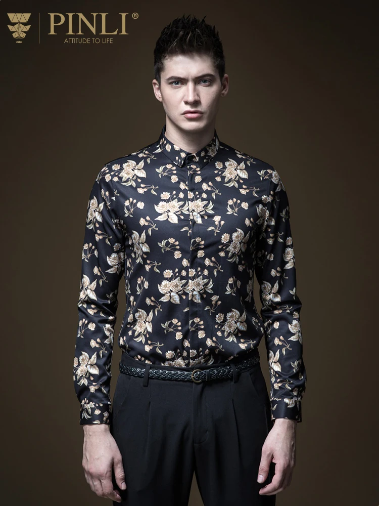 

Blusas Camisas Masculina Pinli Full Spring 2019 New Men's Decorated Body Square Collar Printed Long Sleeve Shirt Top B191213190