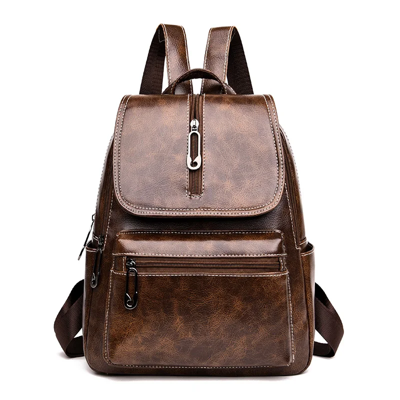 Backpacks women's soft leather small backpacks 2018 new Korean version