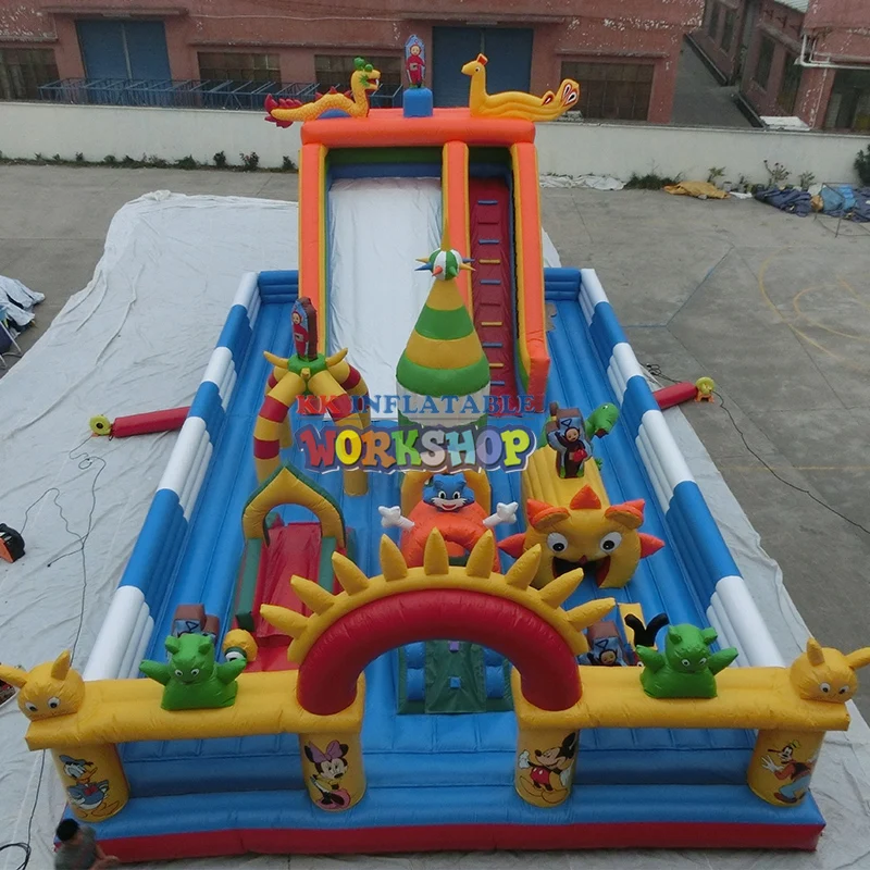 

Customized inflatable slide trampoline combination Children's Fun City Inflatable Bouncer