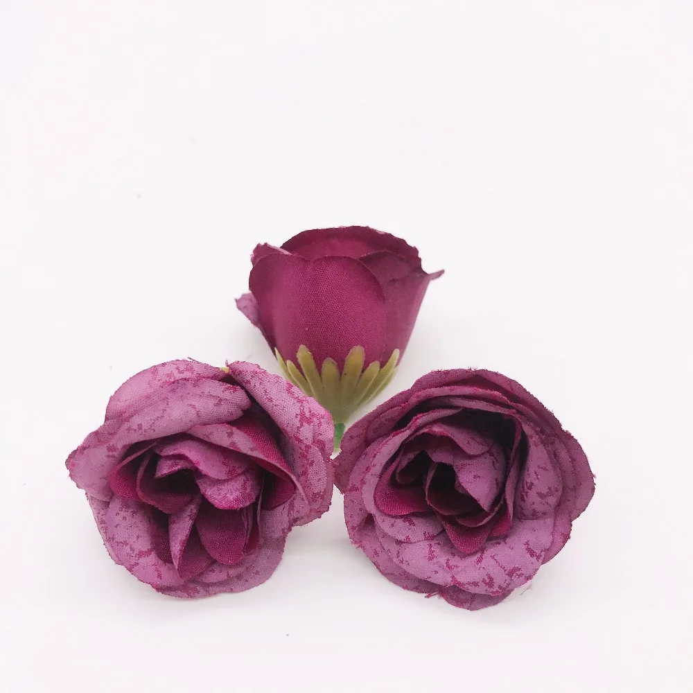 

10pcs 4cm Silk Rose Artificial Flower Wedding Home Furnishings DIY Wreath Sheets Handicrafts Simulation Cheap Fake Flowers