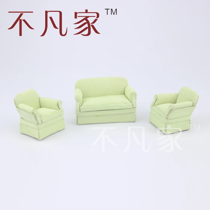 

Fine 1/24 Scale Miniature Furniture Handmade cloth sofa set
