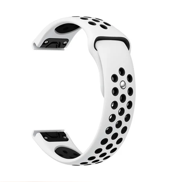 New Watch band with Quick Release Watch Strap for Garmin Fenix 5 forerunner 935 GPS Watchband Fashion Sports Silicone Wrist Band - Цвет: White black