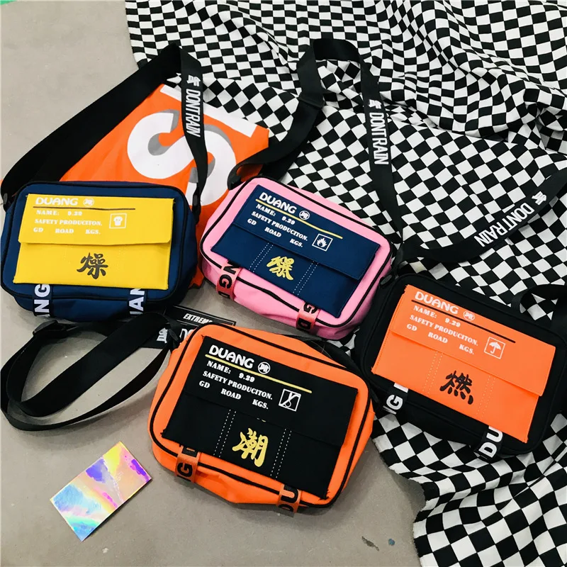 

2019 Summer New Hot Fashion Letters Cool Canvas Handbags for Women Female Casual Zipper Messenger Bags Shoulder Bags