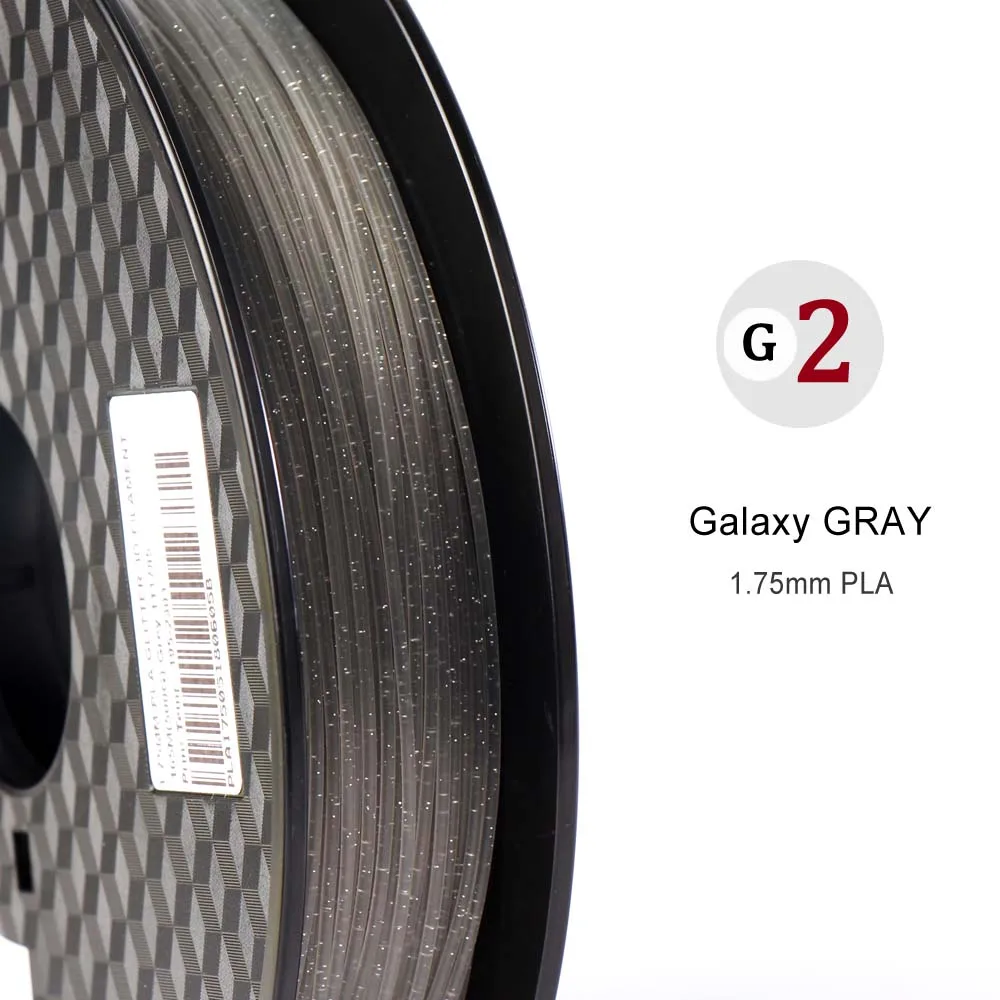 9 2 NOULEI 3d Printing Filament PLA with Crystal texture glittering Galaxy Gray