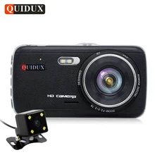 Quidux 4.0 “IPS Full HD 1296 P Видеорегистраторы для автомобилей Видео Камера Регистраторы ADAS Двойной объектив dashcam 1080 P видеокамера Ночное видение парковка мониторы