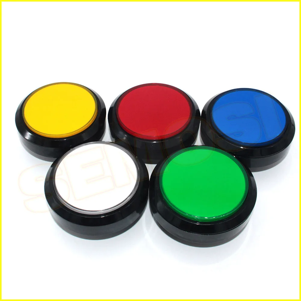 5 шт./лот 100 мм плоский светодиодный аркадная Кнопка 12 В кнопки с подсветкой переключатель для аркадной машины часть DIY - Цвет: Многоцветный