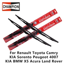 2pieces/set Champion with Bone Wiper Blades For Renault Toyota Camry KIA Peugeot KIA BMW X5 Acura Land Rover 24″&20″U HOOK