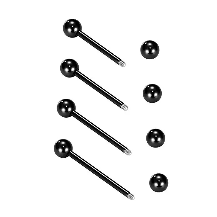 Matewei 4 PC 6/8/10/12mm 16G Глод хирургические Сталь 3 мм мяч пирсинг бровей губная штанга