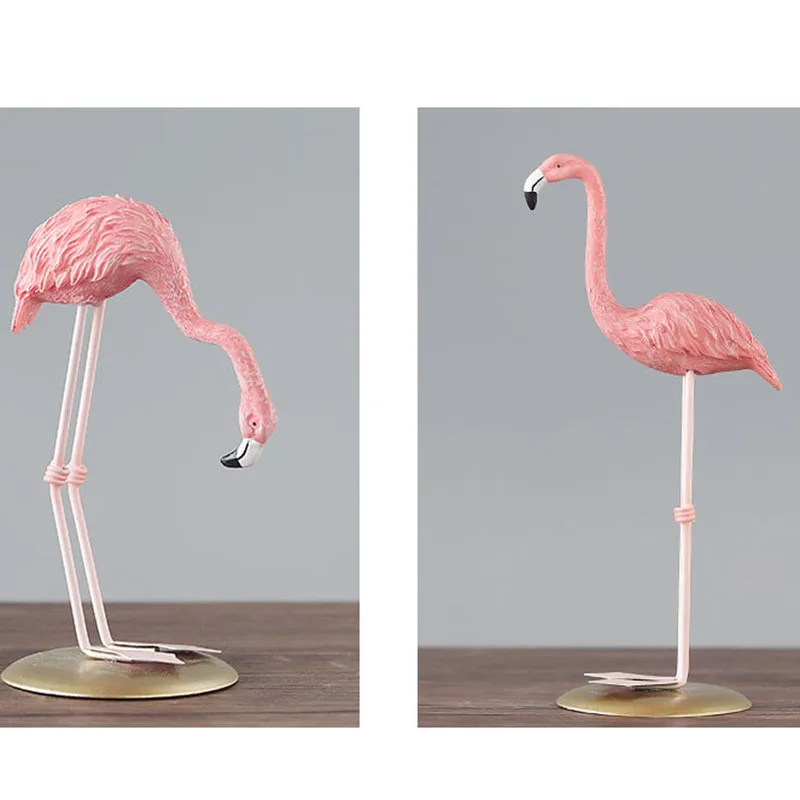 Flamingo Decoration Cute Animal Shaped Resin Metal Ornament Tabletop Decoration Living Room Bedroom Home Garden Yard Decoration (4)