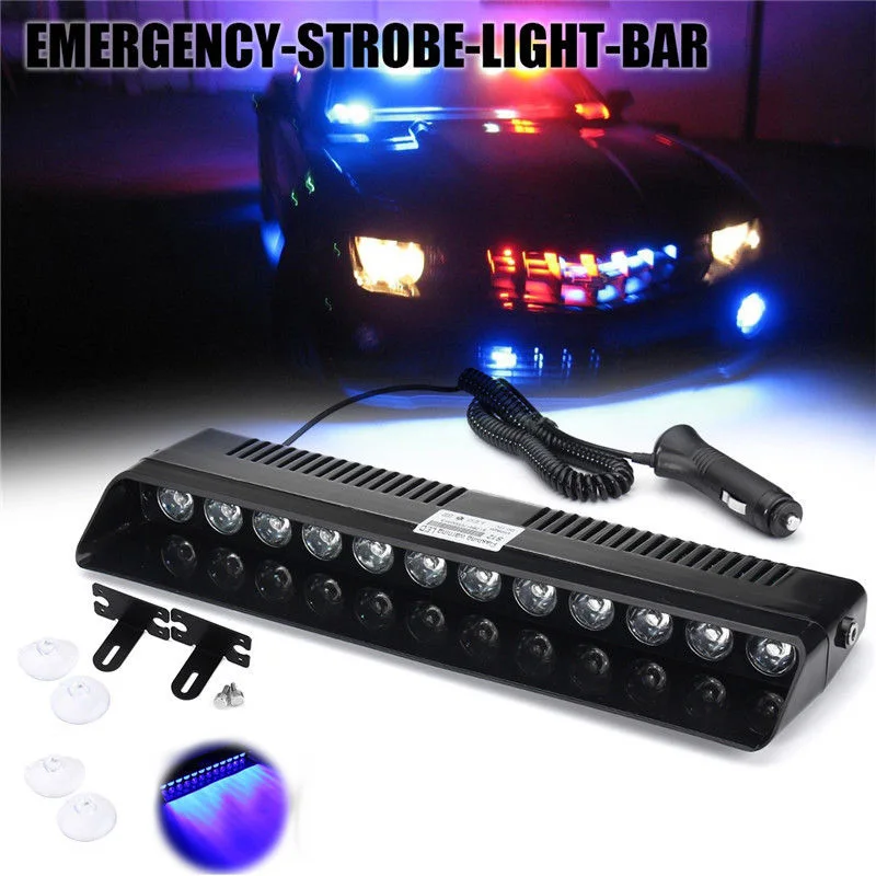 Jx-Lclyl 12Led Car Dash Emergency Strobe Flash Light Bar Lampada Di Avvertimento Della Polizia Blu