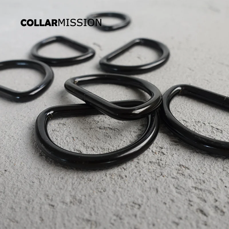 

50pcs/lot Heavy duty non welded metal flat Dee rings for 30mm webbing garment Backpack diy dog collars accessories