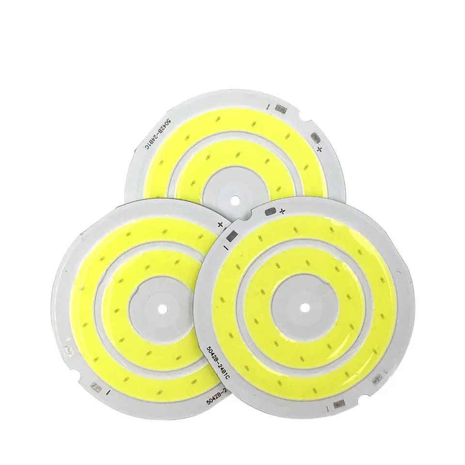 10 шт. DC 3-4 в круглый COB 50 мм Диаметр круглые светодиодные лампы Чип 3,7 в холодный белый свет для DIY Dounble кольцо светодиодный светильник