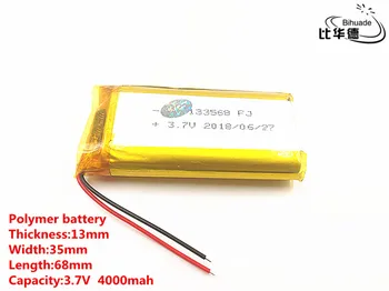 

10pcs/lot Good Qulity 3.7V,4000mAH,133568 Polymer lithium ion / Li-ion battery for TOY,POWER BANK,GPS,mp3,mp4