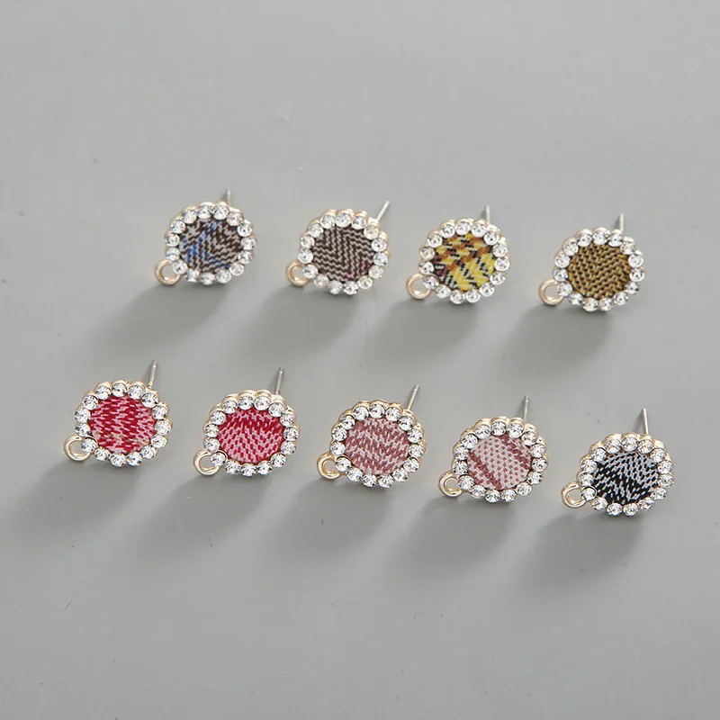 

20 PCS 15*12mm Fashion Metal Alloy Round Stud Earring With a Loop Earring Setting For Women Jewelry Making