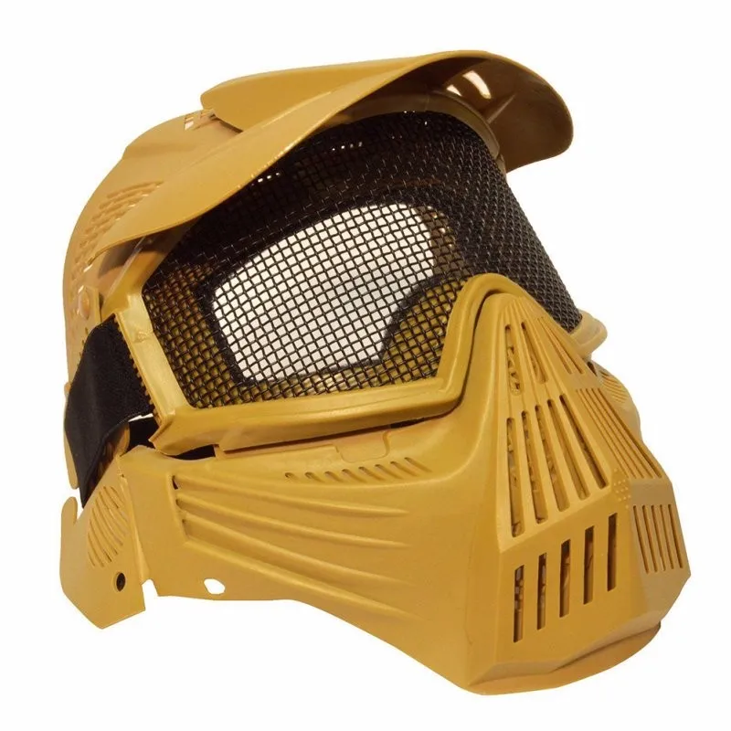 Тактический Airsoft Pro анфас маска с предохранителем и универсальным питанием-от источника переменного или металлические очки в сеточку защиты arsoft металлический Классная стильная маска