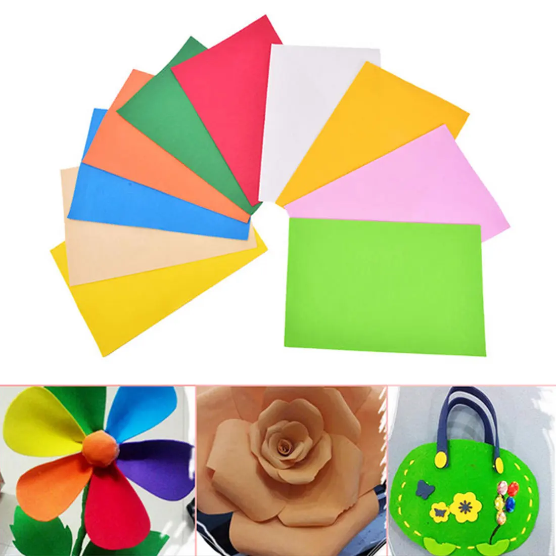 

Handmade DIY Scrapbooking Craft Decoration 10Pcs/lot A4 Thick Multi color Sponge Foam Paper Fold Solid Color