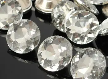 

100pcs Rhinestone Stone Flower pull clasp Crystal Soft package button sofa setting Glass gem Flower pull buttons