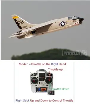 Freewing new plane 64mm F8E F-8E CRUSADER rc jet toy ready to fly RTF version, but NO battery, good for beginner 1