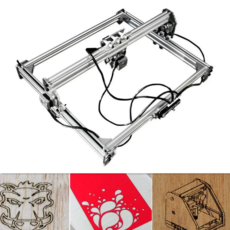 DC 12V Mini 3000MW Blue Laser Engraving Engraver Machine 50 65cm DIY Desktop Wood Cutter Printer
