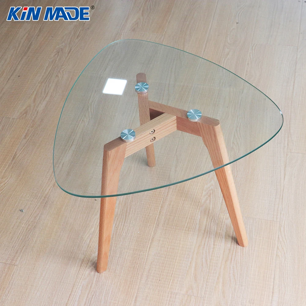 Triangle Glass Top Coffee Table Leisuremod Imperial Modern Triangle