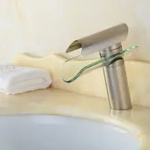 Кран для раковины ванной комнаты, стеклянный, медный короткий кран для раковины, водопроводный смеситель, латунный кран для раковины, кран для горячей и холодной воды