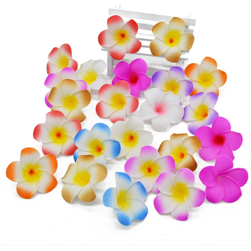 20Pcs Plumeria Hawaiian Foam Frangipani Flower Artificial Silk Fake EGG Flower For Wedding Party Decoration
