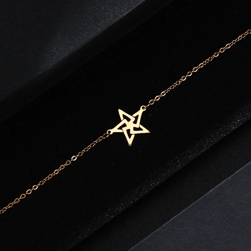 CACANA Stainless Steel Bracelet For Women Pretty Pentagram Gold And Silver Color Pulseira Feminina Lover's Engagement Jewelry