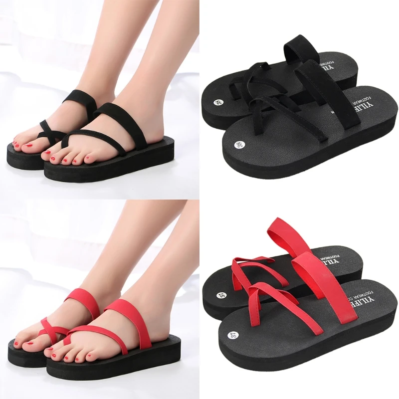 

KLV 36/37/38/39 Size Summer Flip Flops Platform Cross Wedges High Heel Beach Sandals Women Slippers