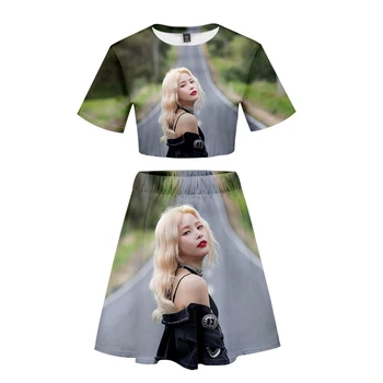 

NEW 3D MAMAMOO Solar Moon Byul Whee In Hwa Sa Summer Spring Sports Girls Short Sleeve Skirt Set Leisure Top Luxury Harajuku