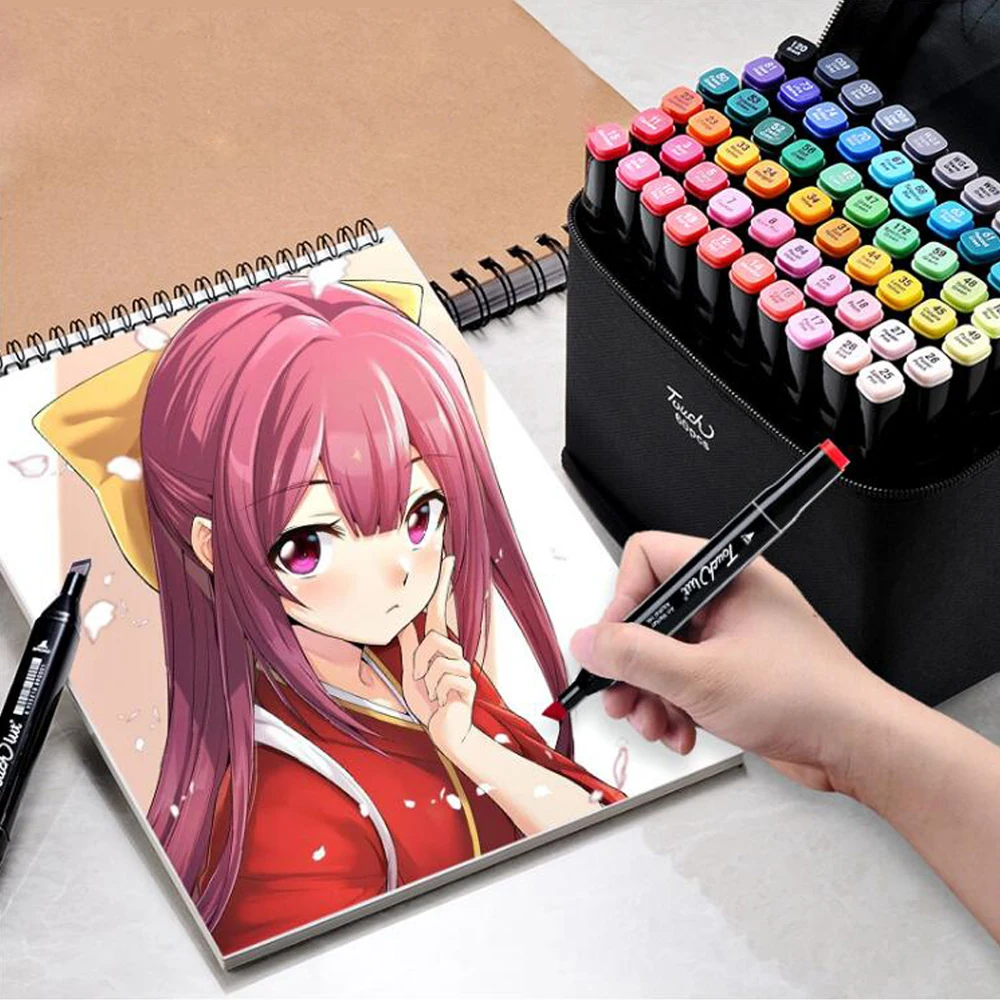 Cena Markery 24 30 40 60 80 Promarker Color Art markery zestaw Dual Headed Artist Sketch tłuste markery na bazie alkoholu do animacji Manga