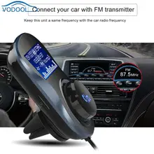 VODOOL 1.4in Screen12V Car FM Transmitter Auto Air Vent Bluetooth Handsfree Kit Multi-language Vehicle MP3 WMA Player