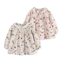 Новинка; сезон весна-осень; Милые кролики с принтом «Питер Пэн»; с воротником; из хлопка и льна; повседневные милые блузки для девочек