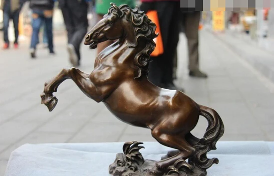 

wholesale factory 12 Art Statue Pure Copper Bronze Feng Shui Lucky Fly Gallop Run Horse Sculpture