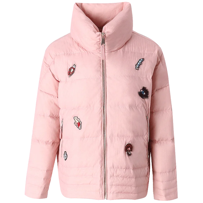 Buy Women short jackets winter coats white duck down