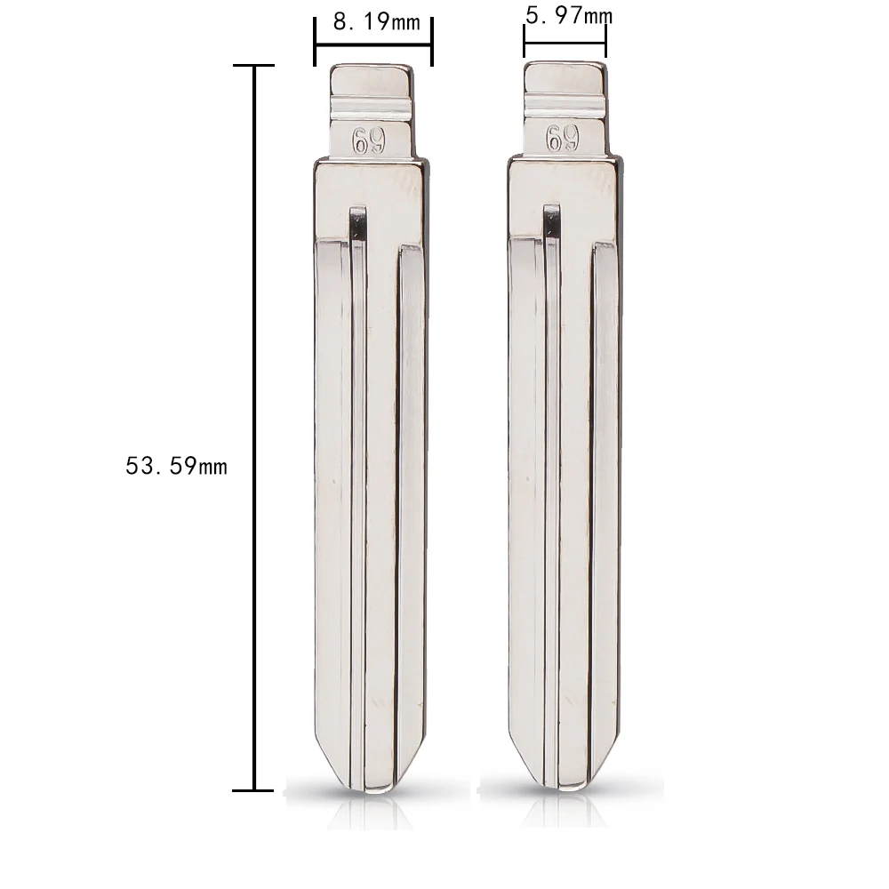 Dandkey#69 неограненный металлический номер. 69 масштаб Заготовка ключа замка зажигания автомобиля KD мини/KD900 Дистанционное лезвие TOY43R для Subaru XV/Great Wall для Toyota(старый
